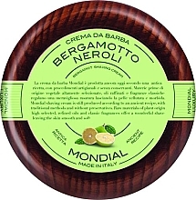 Borotválkozó krém "Bergamotto Neroli" Mondial Shaving Cream Wooden Bowl