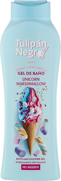 Tusfürdő "Marshmallow Unicorn" - Tulipan Negro Intense Bath And Shower Gel Marshmallow Unicorn