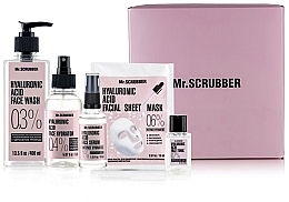 Szett Mr.Scrubber "Hyaluronic acid" (gel/400 ml + tonic/30 ml + spray/150 ml + serum/30 ml + sh/mask/15 ml)