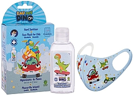 Air-Val International Eau My Dino Set für Kinder (Handdesinfektionsmittel 100ml + Gersichtsmaske 1St.)