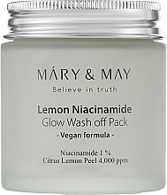 قناع منقي لتوحيد لون البشرة باستخدام النياسيناميد Mary & May Lemon Niacinamide Glow Wash Off Pack	