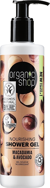 Nourishing Shower Gel "Kenyan Macadamia" - Organic Shop Organic Macadamia and Avocado Wellness Shower Gel