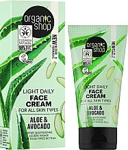 Avocado & Aloe Face Cream Organic Shop Light Daily Cream Aloe & Avocado