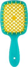 Hair Brush, blue with yellow bristles Janeke Superbrush Small