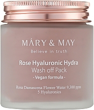 قناع منقي بخلاصة الورد وحمض الهيالورونيك Mary & May Rose Hyaluronic Hydra Wash Off Pack	