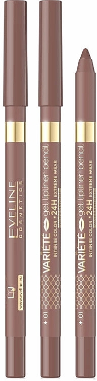 قلم شفاه جل مقاوم للماء - Eveline Cosmetics Variete Gel Lip Pencil Waterproof	