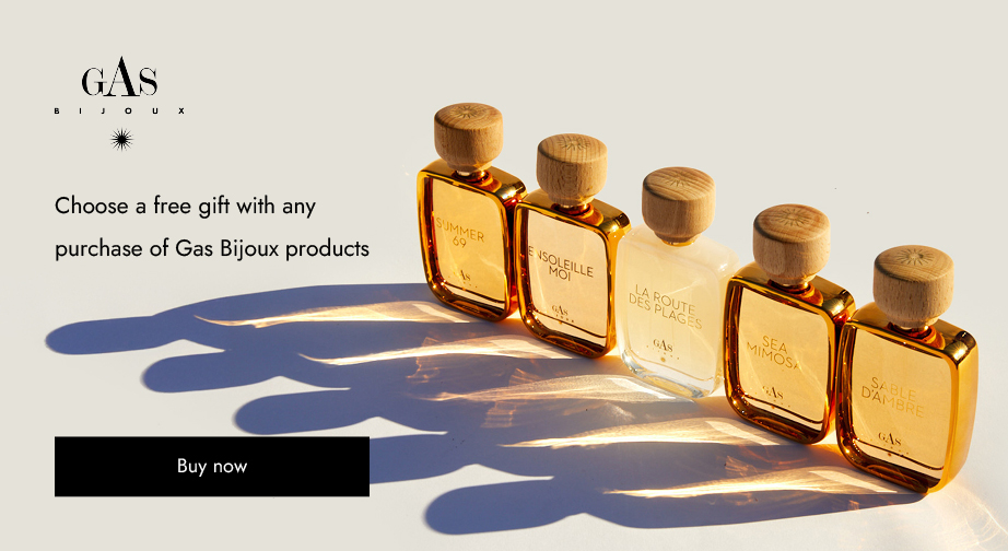 Purchase Gas Bijoux products and receive a miniature fragrance of your choice as a gift