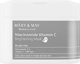 أقنعة ورقية تحتوي على النياسيناميد وفيتامين سي Mary & May Niacinamide Vitamin C Brightening Mask	