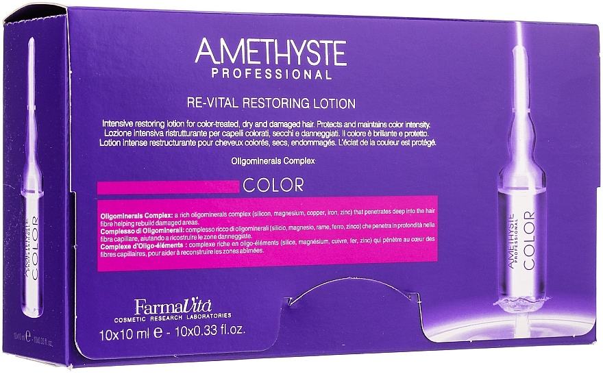 Color Protection Lotion - Farmavita Amethyste Color Re-Vital Restoring Lotion 10x10ml