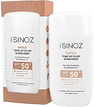 SPF50+ كريم واقي من الشمس سائل ملون  Sinoz Tinted Tone Up Fluid Sunscreen SPF50+	