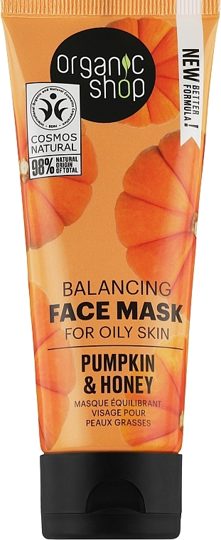 Pumpkin & Honey Mask for Oily Skin - Organic Shop Balancing Face Mask Pumpkin & Honey