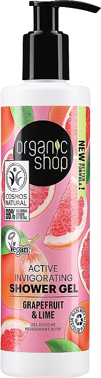 Refreshing Shower Gel "Grapefruit Punch" - Organic Shop Organic Grapefruit and Lime Active Shower Gel