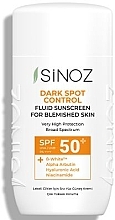 كريم الوقاية من الشمس السائل للوجه Sinoz Dark Spot Control Fluid Sunscreen SPF50+ / PA++++	