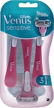 Одноразовые бритвенные станки для чувствительной кожи, 3шт Gillette Venus Sensitive