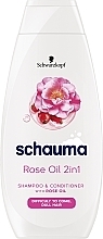 Šampoon-palsam 2in1 Schwarzkopf Schauma Silk Comb Shampoo&Conditioner Rose Oil