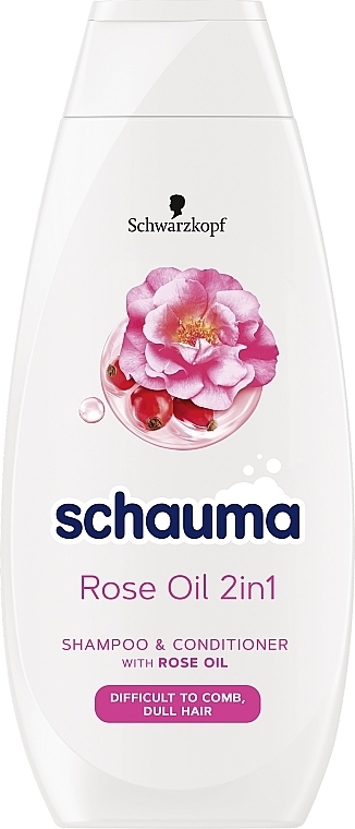 Šampoon-palsam 2in1 - Schwarzkopf Schauma Silk Comb Shampoo&Conditioner Rose Oil	