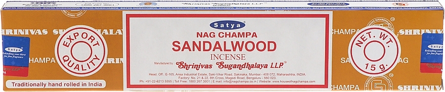 Viiruk "Sandlipuu" - Satya Sandalwood Incense