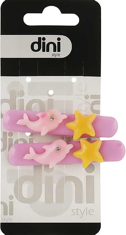 Hair Clip "Two Bows", lilac, d-166 - Dini Kids