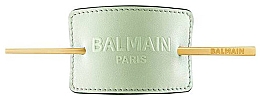 Hair Clip Balmain Paris Hair Couture Pastel Green Embossed Hair Barrette SS20