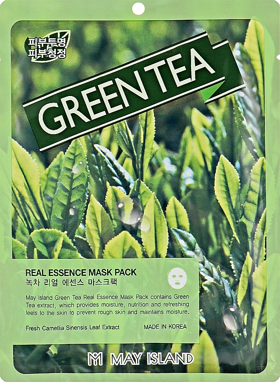 Green Tea Mask for Problem Skin - May Island Real Essence Green Tea Mask Pack