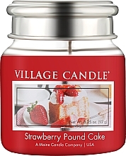 Scented Candle in Jar "Strawberry Pie" Village Candle Strawberry Pound Cake