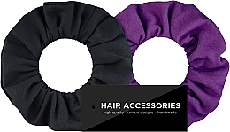 Hair Scrunchies, jersey "Black&Violet" MAKEUP