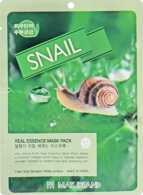 Snail Facial Sheet Mask - May Island Real Essence Snail Mask Pack