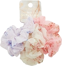 Hair Tie Set, 3 pcs Revolution Haircare Floral Organza Scrunchie