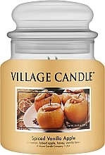 Scented Candle in Jar, glass cap Village Candle Spiced Vanilla Apple