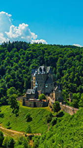 デスクトップの壁紙、、ドイツ、城、森林、Eltz Castle、