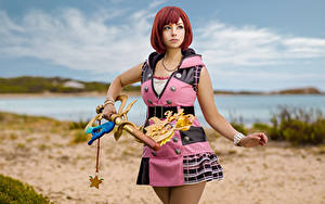 Bureaubladachtergronden Mikhail Davydov photographer Pose Jurk Cosplay Bokeh Kairi, Kingdom Hearts 3 Jonge_vrouwen Computerspellen Fantasy