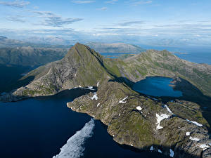 Fotos Norwegen Lofoten Gebirge See Bukketindvatnet Natur