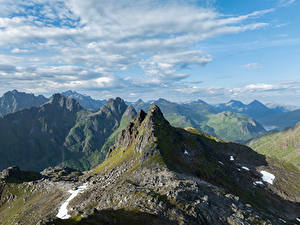 Desktop hintergrundbilder Norwegen Gebirge Lofoten  Natur