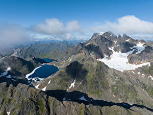 Bilder Norwegen Gebirge Lofoten Wolke  Natur