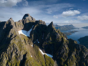 Bilder Norwegen Gebirge Lofoten Felsen Natur