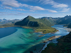 Bilder Norwegen Gebirge Lofoten Fjord Natur