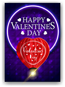 Pictures Valentine's Day Vector Graphics English Lettering Heart