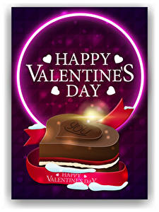 Picture Valentine's Day Vector Graphics English Lettering Heart Present