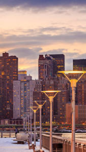 Hintergrundbilder Vereinigte Staaten Haus Wolkenkratzer Abend New York City Straßenlaterne