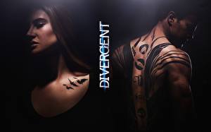 Papel de Parede Desktop The Divergent Series: Insurgent Homem Dois Tatuagem Costas Filme Meninas Meninas