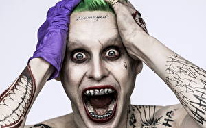 Papel de Parede Desktop Jared Leto Tatuagem Dentes Ver Suicide Squad Joker Filme Celebridade