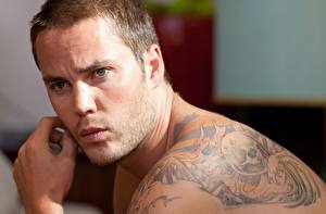 Papel de Parede Desktop Homem Rosto Tatuagem Ver Taylor Kitsch Celebridade