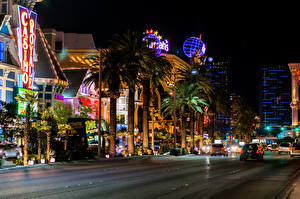 Bilder USA Haus Abend Stadtstraße Palmengewächse Nevada