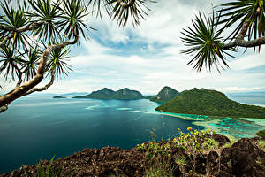 Hintergrundbilder Malaysia Tropen Insel Bucht Bohey Dulang Island Natur