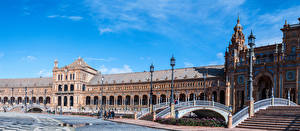 Hintergrundbilder Spanien Madrid Gebäude Platz Design Stiege Straßenlaterne Plaza de Espan