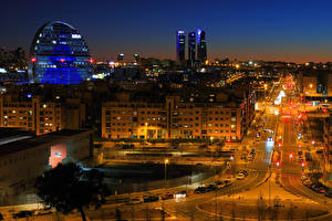 Bilder Spanien Madrid Haus Wege Stadtstraße Nacht Straßenlaterne Städte