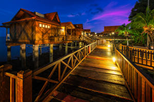 Hintergrundbilder Malaysia Tropen Haus Abend Straßenlaterne Berjaya Langkawi Resort