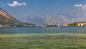 Hintergrundbilder Montenegro Gebäude Schiffe Segeln Bucht Kotor Städte