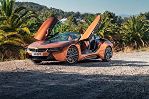 Sfondi desktop BMW Arancione Roadster 2018 i8 macchina