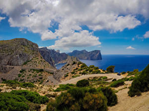 Bilder Mallorca Küste Straße Felsen Strauch Natur